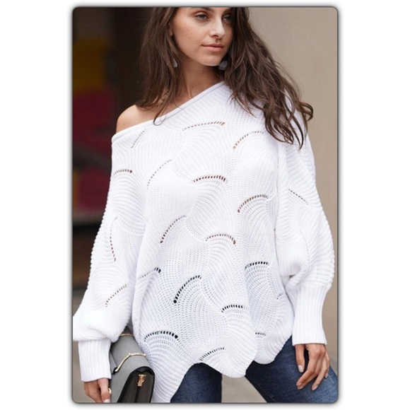 White Ribbed Sweater - Picture 2 of 7